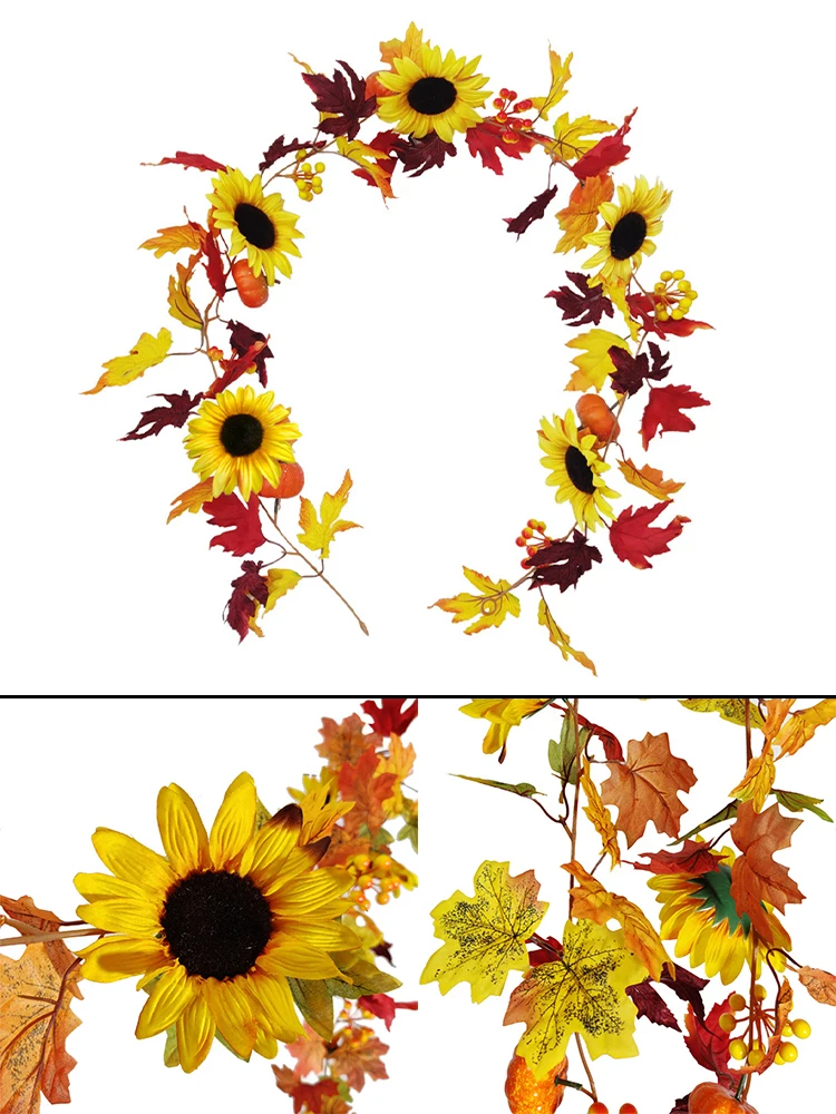 Halloween Simulation Rattan Wreath Maple Leaf Atmosphere Layout Decoration Pendant Sunflower Pumpkin Rattan Garland Fall Decor
Halloween Simulation Rattan Wreath Maple Leaf Atmosphere Layout Decoration Pendant Sunflower Pumpkin Rattan Garland Fall Decor