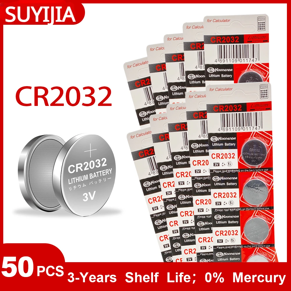 50PCS CR2032 DL2032 ECR2032 BR2032 2032 2032 3V Lithium Button Cell Coin Battery for Watch Calculator Remote Electronic Scale
50PCS CR2032 DL2032 ECR2032 BR2032 2032 2032 3V Lithium Button Cell Coin Battery for Watch Calculator Remote Electronic Scale