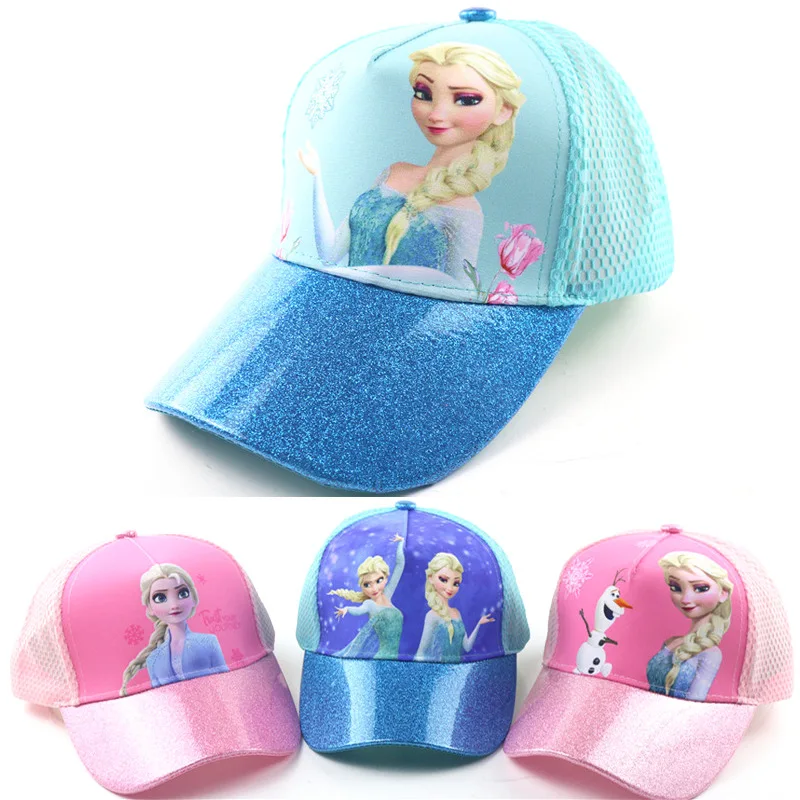 

Disney Frozen Elsa Anna Kids Hat Boy Girl Hip Hop Caps Frozen Marvel Mickey Minnie Mouse Baby Caps Anime Figure Gift Toys 2-8Y