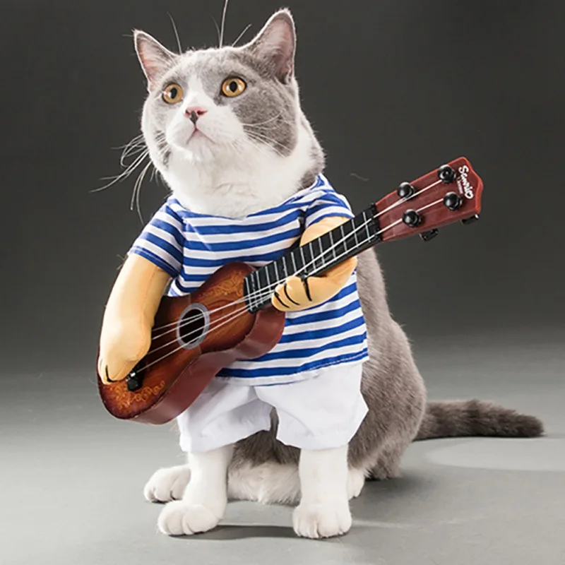 Pet Halloween Costume Pet Cat Guitar Rock Style Costume Pet Christmas Costume Novelty Pet Cat Party Cosplay Apparel Cat Clothes
Pet Halloween Costume Pet Cat Guitar Rock Style Costume Pet Christmas Costume Novelty Pet Cat Party Cosplay Apparel Cat Clothes