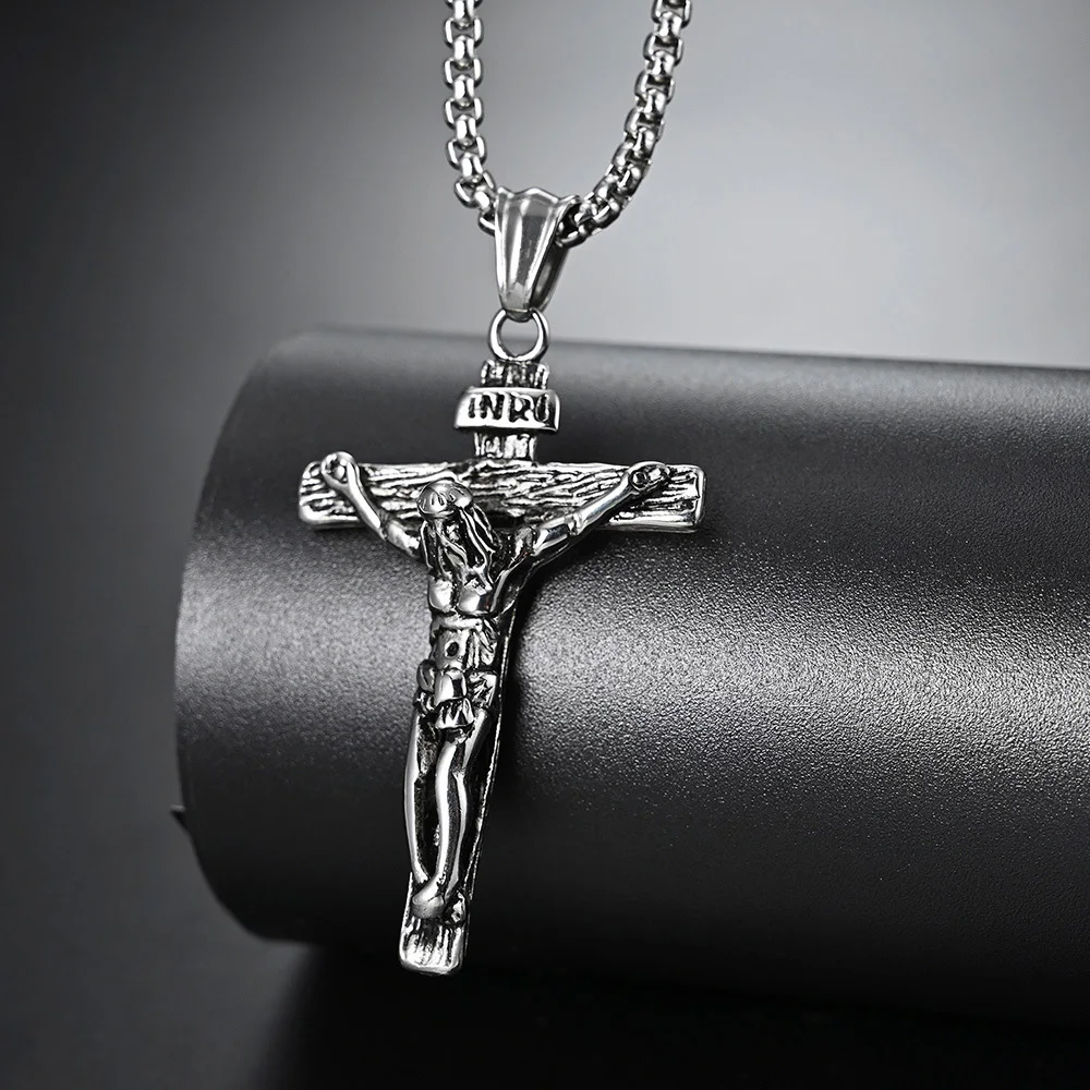 Vintage Stainless Steel Cross Jesus Necklace Pendant Men Women Religious Catholic Cross Necklace Chain Amulet Jewelry Gift
Vintage Stainless Steel Cross Jesus Necklace Pendant Men Women Religious Catholic Cross Necklace Chain Amulet Jewelry Gift
