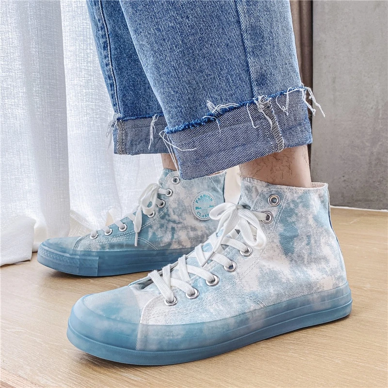 New Clear Jelly Bottom Color-Changing Tie-dye High-top Canvas Shoes Men Graffiti Shoes Student Couple Casual Shoes Large Size 44
New Clear Jelly Bottom Color-Changing Tie-dye High-top Canvas Shoes Men Graffiti Shoes Student Couple Casual Shoes Large Size 44