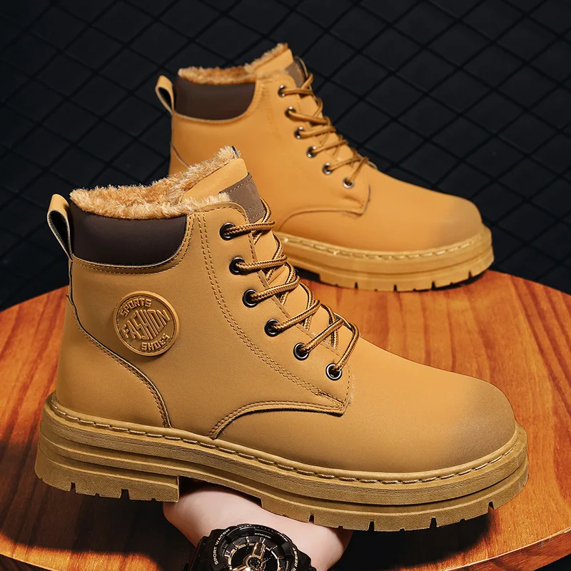 Trendy British men's boots winter thickened warm cotton boots men's snow boots high top men's shoes
Trendy British men's boots winter thickened warm cotton boots men's snow boots high top men's shoes