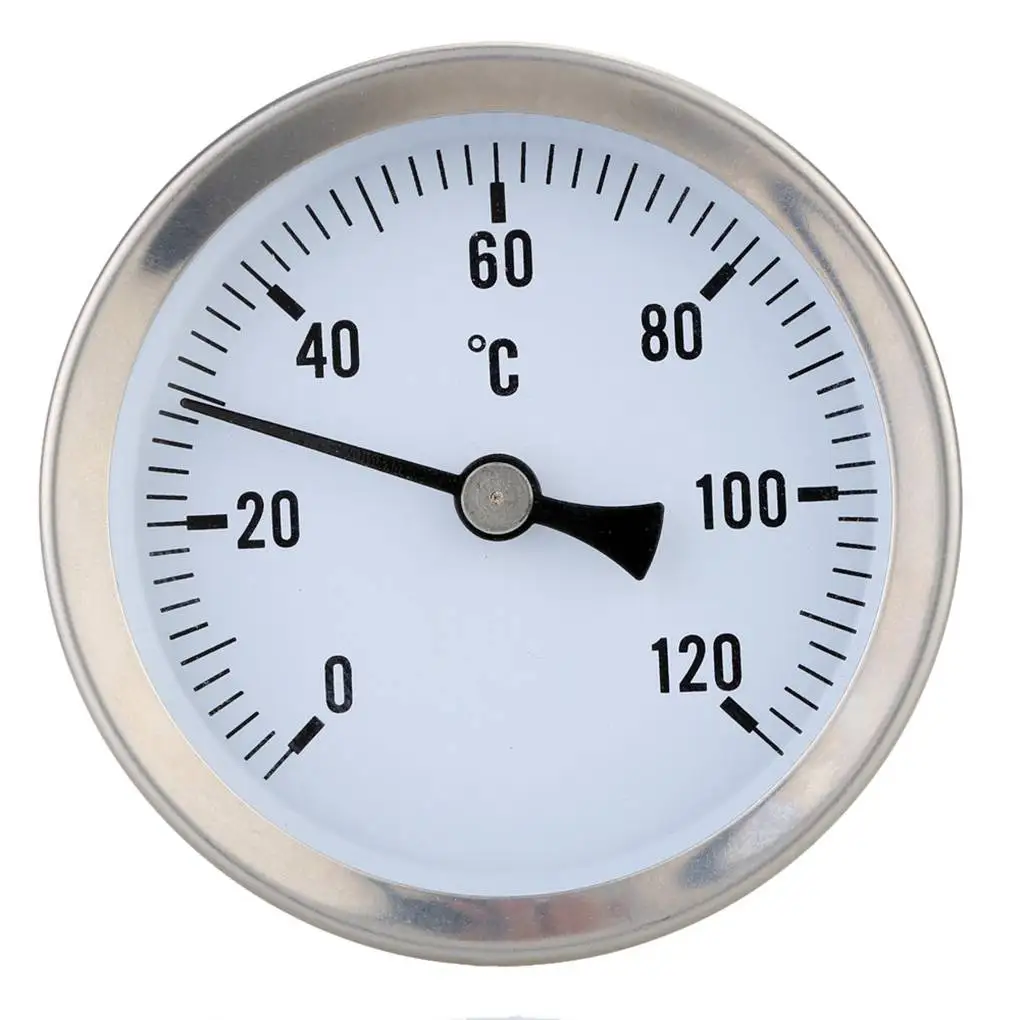 Heating Hot Water Pipe 120 Stainless Steel Thermometer Bimetal Pipe Temperature Water-proof 63mm Dial Temp Gauge
Heating Hot Water Pipe 120 Stainless Steel Thermometer Bimetal Pipe Temperature Water-proof 63mm Dial Temp Gauge