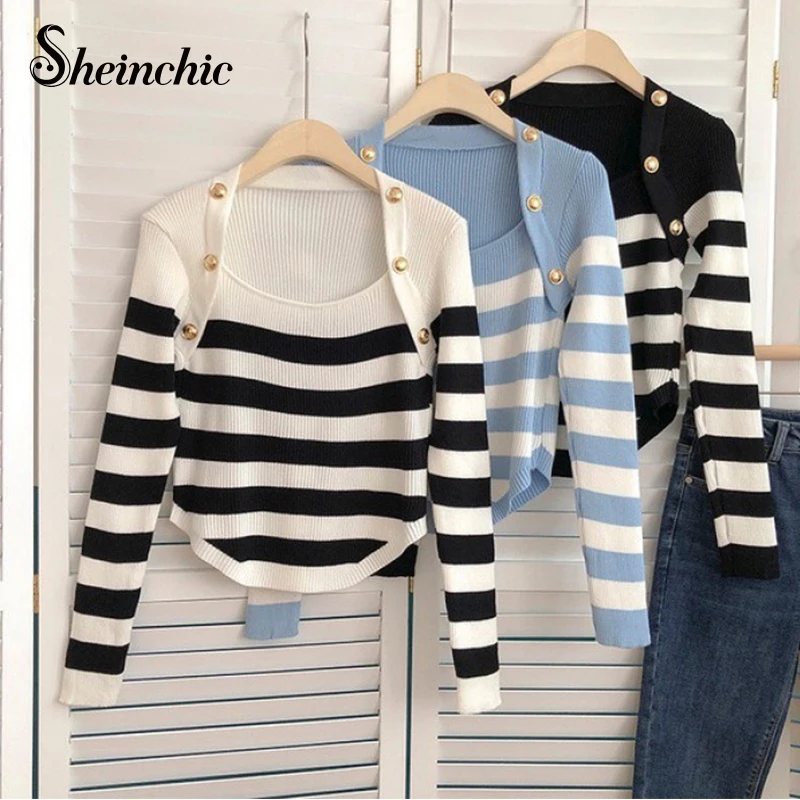 New 2022 Korean Clothes Women Fashion Elegant Long Sleeve Knitted Sweater Mujer Spring Autumn Slim Pull Femme
New 2022 Korean Clothes Women Fashion Elegant Long Sleeve Knitted Sweater Mujer Spring Autumn Slim Pull Femme