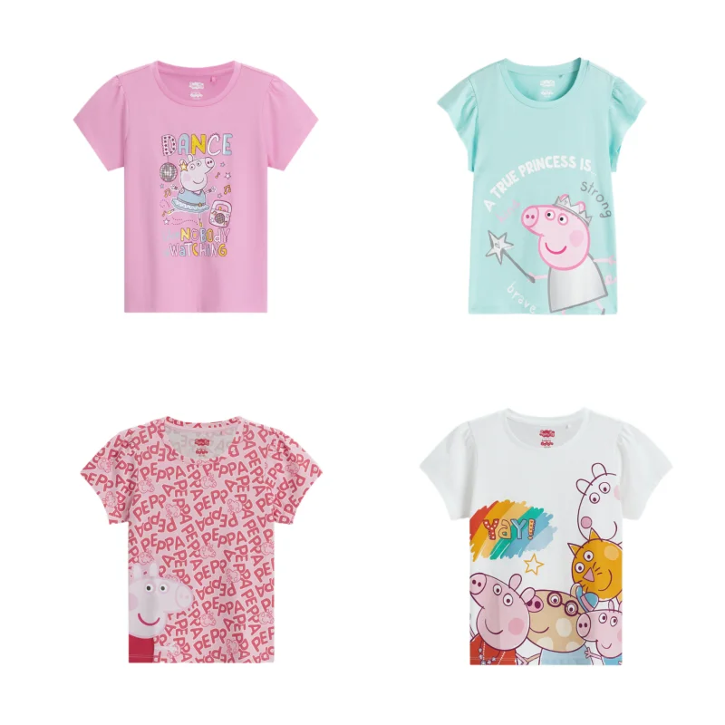 Peppa Pig Anime Cute Personality Clothes Girls Kawaii Children's Fun New Girls Cotton Children's Short-sleeved T-Shirt Gifts
Peppa Pig Anime Cute Personality Clothes Girls Kawaii Children's Fun New Girls Cotton Children's Short-sleeved T-Shirt Gifts