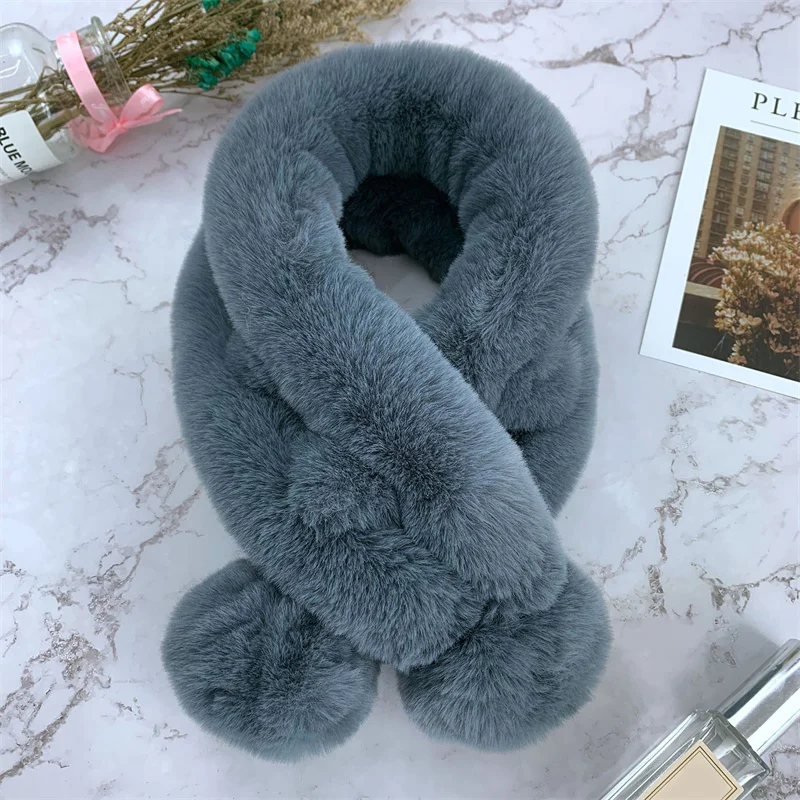 Soft Faux Rabbit Fur Scarf Autumn Winter Plush Thickening Warm Solid Color Fur Ball Cross Student Children's High Quality Scarf
Soft Faux Rabbit Fur Scarf Autumn Winter Plush Thickening Warm Solid Color Fur Ball Cross Student Children's High Quality Scarf