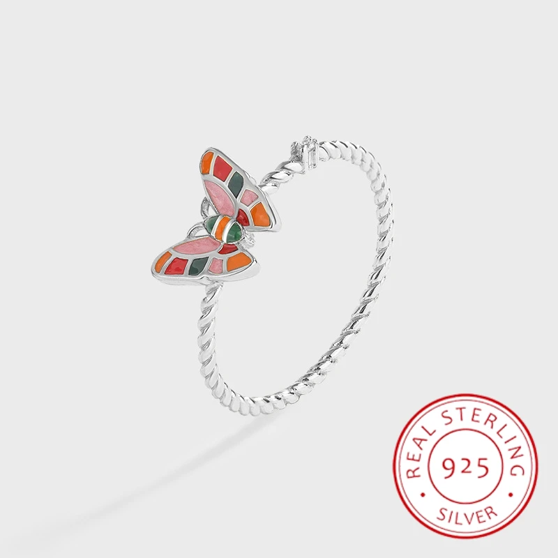 New Fashion Rainbow Colorful Butterfly Insect Lady's Ring S925 Original Genuine Sterling Silver Valentine's Day Jewelry Gift
New Fashion Rainbow Colorful Butterfly Insect Lady's Ring S925 Original Genuine Sterling Silver Valentine's Day Jewelry Gift