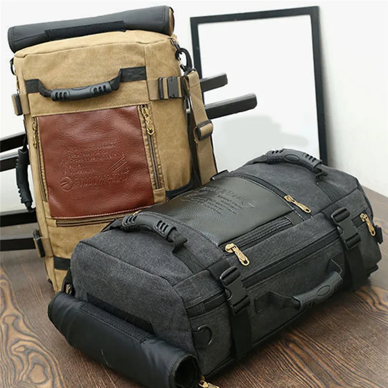 

Вместительный рюкзак, мужская дорожная сумка, чемодан на плечо, Холщовый Водонепроницаемый ранец для альпинизма