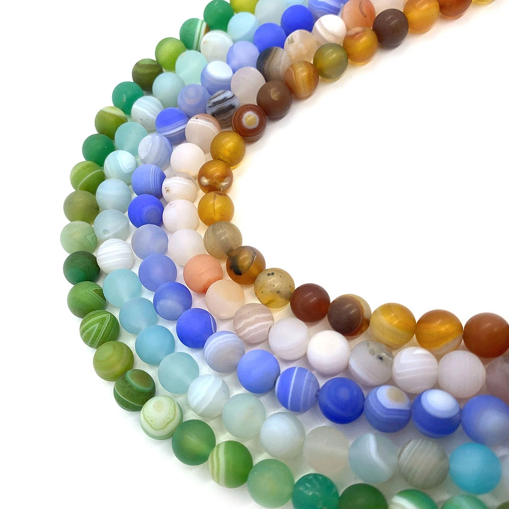 Natural Stone Beads Frosted Agate Loose Spacer Beads for Jewelry Making DIY Bracelet Round Ball 6-10mm Striped Agate Accessories
Natural Stone Beads Frosted Agate Loose Spacer Beads for Jewelry Making DIY Bracelet Round Ball 6-10mm Striped Agate Accessories