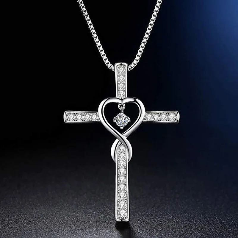 New Creative Fashion Cross Micro Set Zircon Heart Necklace Pendant for Women Men Jewelry
New Creative Fashion Cross Micro Set Zircon Heart Necklace Pendant for Women Men Jewelry