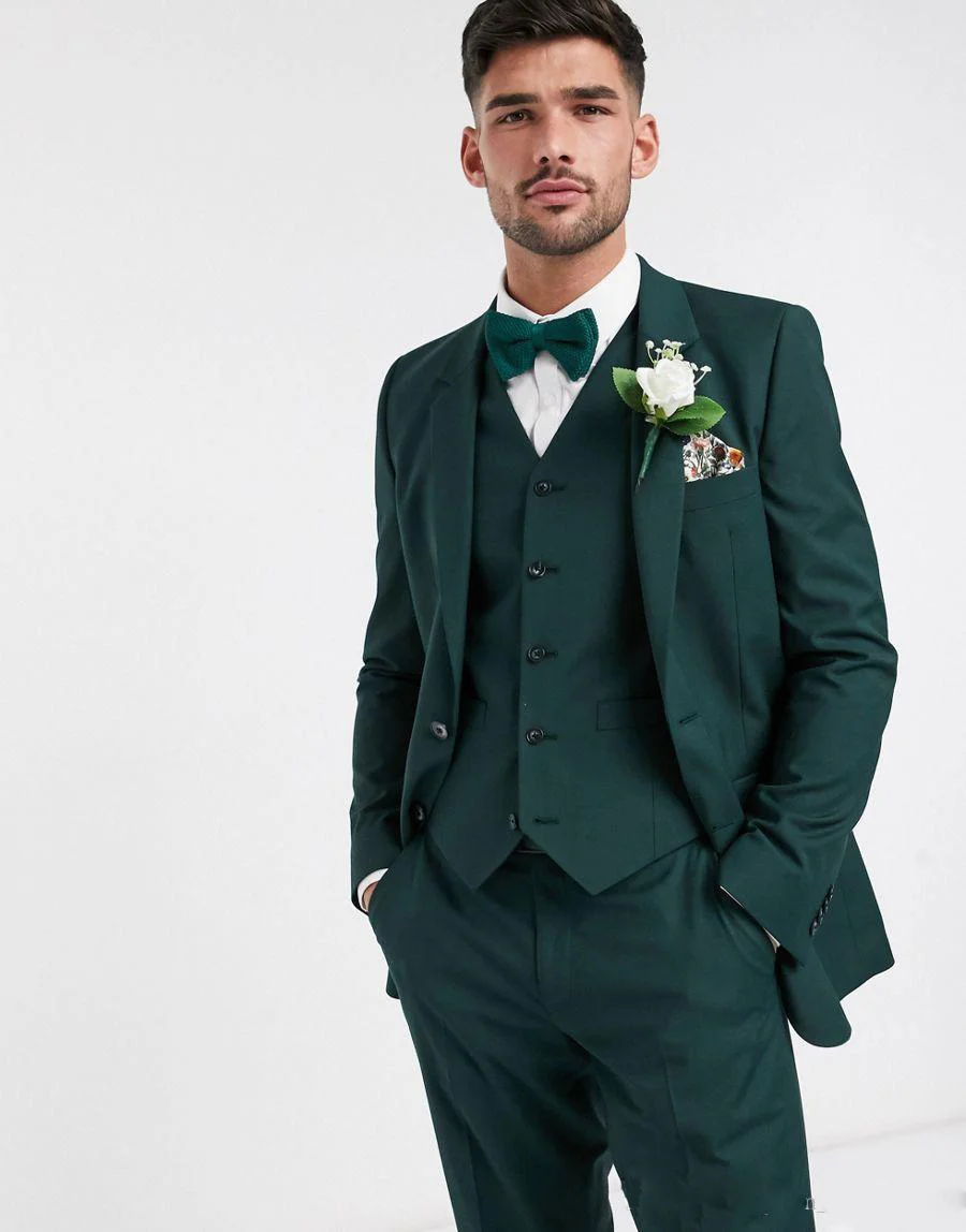 2022 Custom Made Two Button Dark Green Groom Tuxedos Groomsmen Best Man Suits Men's Wedding Blazer Suits (Jacket+Pants+Vest)
2022 Custom Made Two Button Dark Green Groom Tuxedos Groomsmen Best Man Suits Men's Wedding Blazer Suits (Jacket+Pants+Vest)