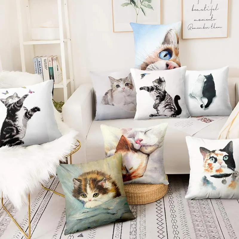 4pcs/set Lively Kitten Art Print Pillowcase Watercolor Cats Painting Cushion Decorative Pillows Home Pillow Decoration
4pcs/set Lively Kitten Art Print Pillowcase Watercolor Cats Painting Cushion Decorative Pillows Home Pillow Decoration