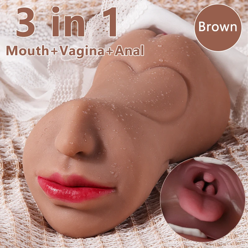 

3 в 1, секс-игрушки для мужчин, Глубокая глотка, искусственная Реалистичная киска, оральный секс, Мужская мастурбация, Минет, искусственная вагина, анус