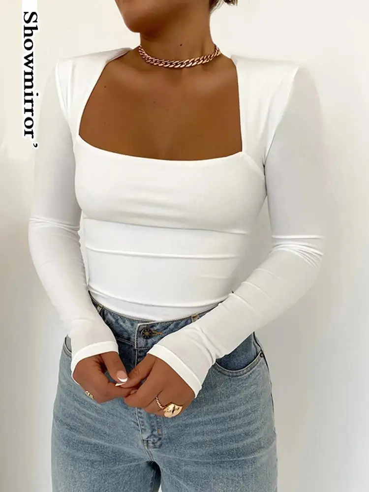 ShowmirrorElegant Fashion Square Collar Long Sleeve Women Tops Outfits Spring Autumn Casual Tops Basic Streetwear Clothes
ShowmirrorElegant Fashion Square Collar Long Sleeve Women Tops Outfits Spring Autumn Casual Tops Basic Streetwear Clothes