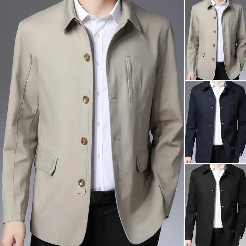 Popular Men Business Jacket Loose Washable Relaxed Fit Pockets Shirt Jacket Coat Spring Autumn Middle Aged Coat for Office
Popular Men Business Jacket Loose Washable Relaxed Fit Pockets Shirt Jacket Coat Spring Autumn Middle Aged Coat for Office