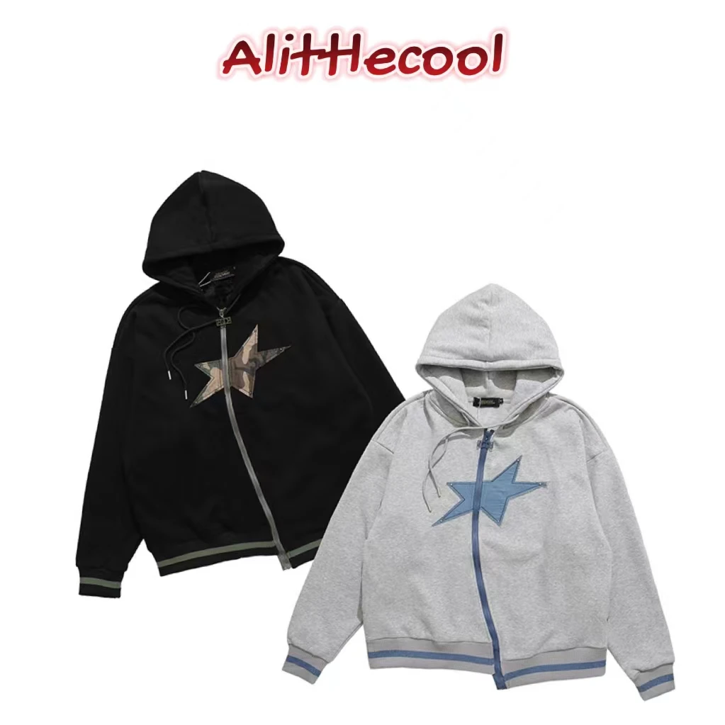 Retro Y2k Irregular Zipper Jacket Hooded Sweatshirt Star Pattern Niche Designer Loose Coat Fashion Trend High Street Couple Tops
Retro Y2k Irregular Zipper Jacket Hooded Sweatshirt Star Pattern Niche Designer Loose Coat Fashion Trend High Street Couple Tops