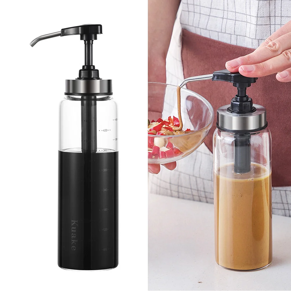 

Bottle Pump Dispenser Syrup Sauce Ketchup Bottles Oil Coffee Condiment Press Squeeze Salad Honey Olive Condiments Dressing