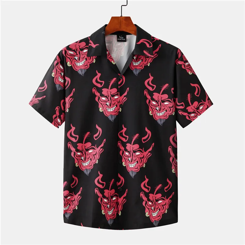 Devil Full Printed Short Sleeve Shirts Men Summer Floral Loose Hawaiian Korean Streetwear Hip Hop Couple Fashion Shirts Camisa
Devil Full Printed Short Sleeve Shirts Men Summer Floral Loose Hawaiian Korean Streetwear Hip Hop Couple Fashion Shirts Camisa