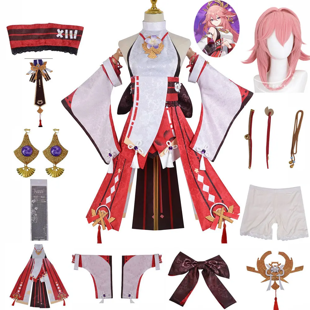 Genshin Impact Yae Miko Cosplay Guuji Yae Costume Genshin Deguisement Wig Dress Halloween Costumes For Women
Genshin Impact Yae Miko Cosplay Guuji Yae Costume Genshin Deguisement Wig Dress Halloween Costumes For Women