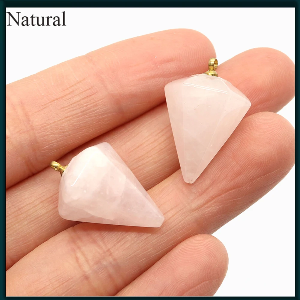 2pcs Natural Stone Cone Pink Crystal Pendant Lovely Lady DIY Necklace Earrings Bracelet Lucky Charm Jewelry Accessories 15x24mm
2pcs Natural Stone Cone Pink Crystal Pendant Lovely Lady DIY Necklace Earrings Bracelet Lucky Charm Jewelry Accessories 15x24mm