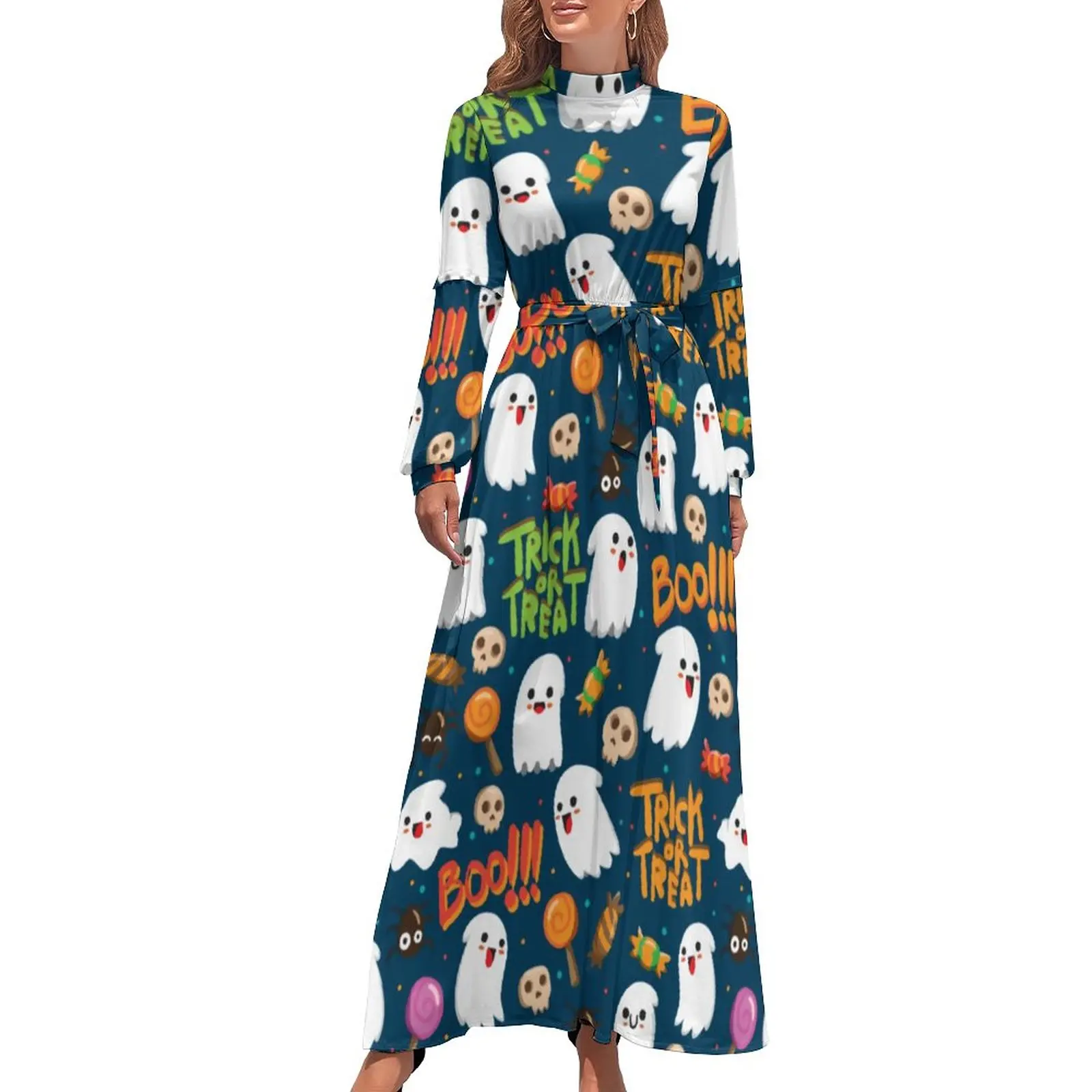 Cute Halloween Dress Long Sleeve Ghosts Print Kawaii Maxi Dress High Waist Street Fashion Bohemia Long Dresses Birthday Present
Cute Halloween Dress Long Sleeve Ghosts Print Kawaii Maxi Dress High Waist Street Fashion Bohemia Long Dresses Birthday Present