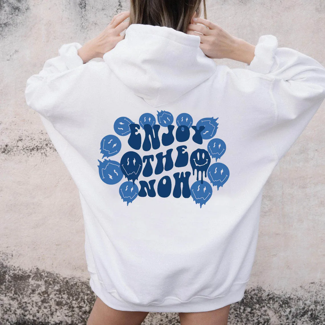 Весенне-осенние хлопковые толстовки с капюшоном и надписью «Enjoy the now smile graphic»
Весенне-осенние хлопковые толстовки с капюшоном и надписью «Enjoy the now smile graphic»