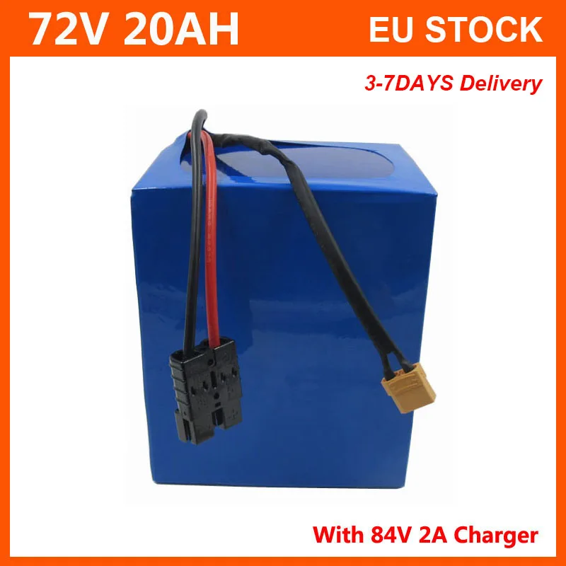 

72V 20AH Lithium ion Ebike Batterie 2000W 20S 72 V Electric Bike Bicycle Scooter Motorcycle Tricycle 18650 Battery Pack XT90