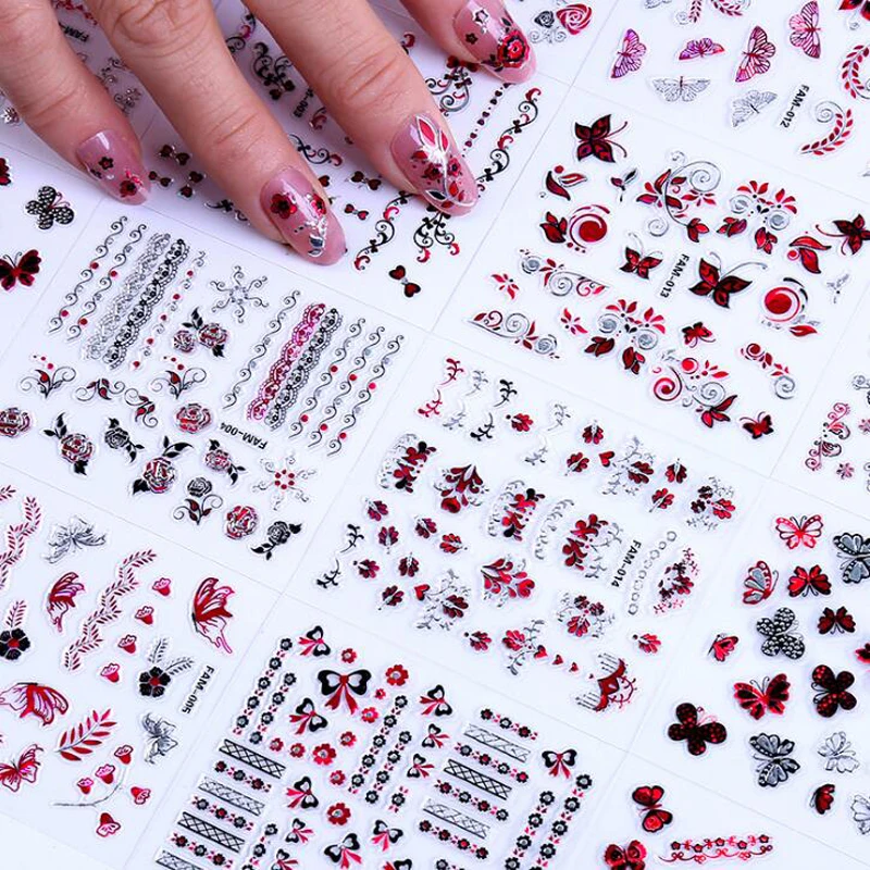 30Sheets Seal Nail Decal Stickers 3D Butterfly/Rose Flower Self-Adhesive Transfer Adhesion Nails Art Decals Tips Set Decoration
30Sheets Seal Nail Decal Stickers 3D Butterfly/Rose Flower Self-Adhesive Transfer Adhesion Nails Art Decals Tips Set Decoration