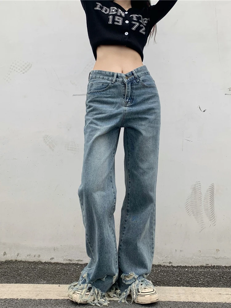 2022 Spring Autumn Street Trouser Leg Holes Black Jeans Woman High Waist Straight Tube Washing Raw Edge Jeans Clothing Female
2022 Spring Autumn Street Trouser Leg Holes Black Jeans Woman High Waist Straight Tube Washing Raw Edge Jeans Clothing Female