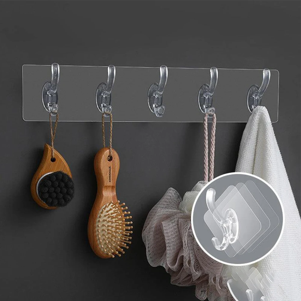 10pcs Punch-Free 5 Hooks Behind The Door Hanger Wall Towel Home Kitchen Bathroom Transparent Square Hook
10pcs Punch-Free 5 Hooks Behind The Door Hanger Wall Towel Home Kitchen Bathroom Transparent Square Hook