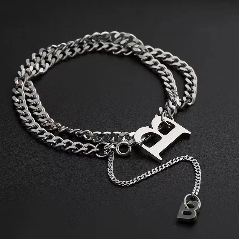 Fashion Personality Stainless Steel Polished Letter "B" Pendant Chain Necklace for Men Women Cool Glamour High Street Jewellery
Fashion Personality Stainless Steel Polished Letter "B" Pendant Chain Necklace for Men Women Cool Glamour High Street Jewellery