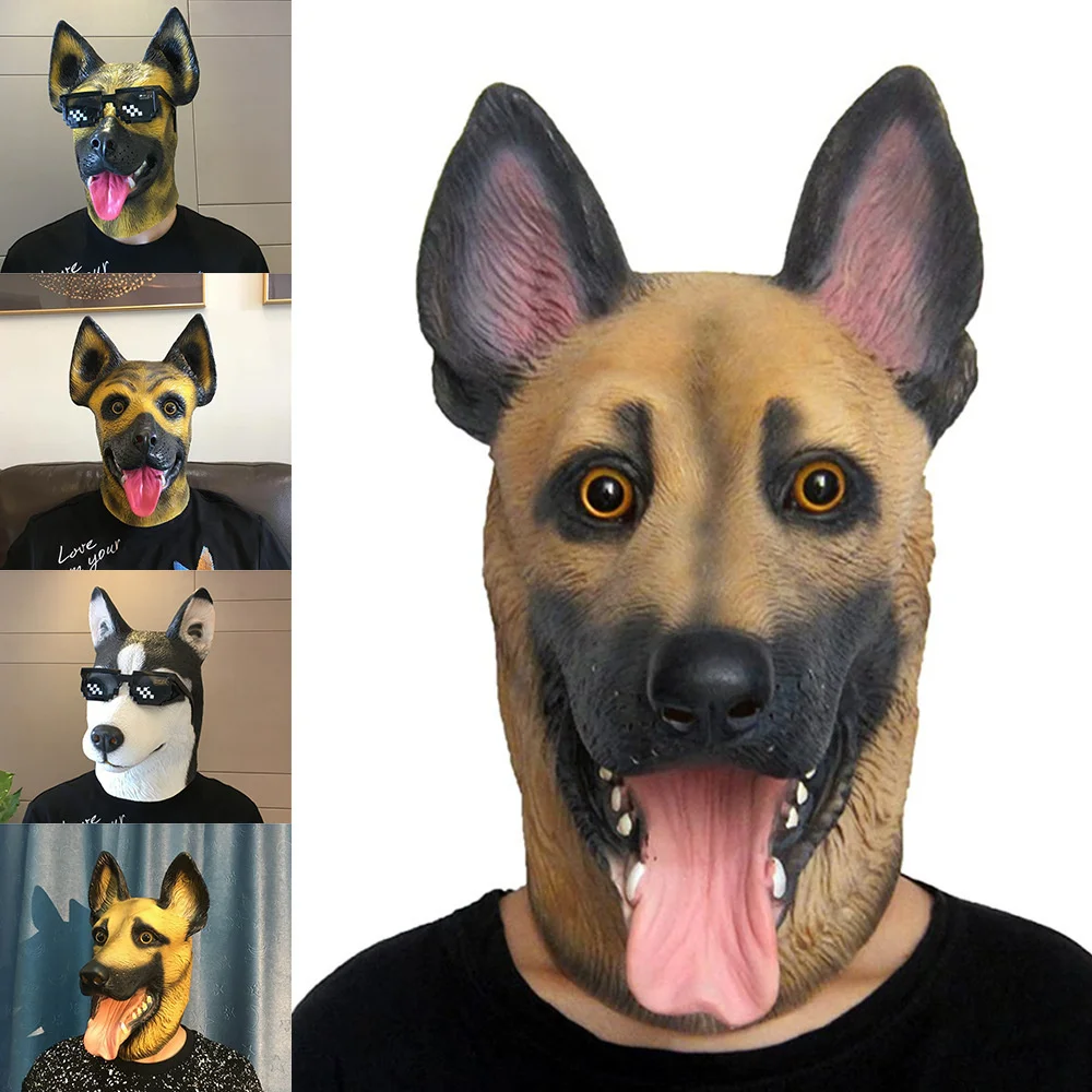 

Hot selling Halloween animal dog masks, parties, dance bars, wolf dog latex headsets, Husky masks