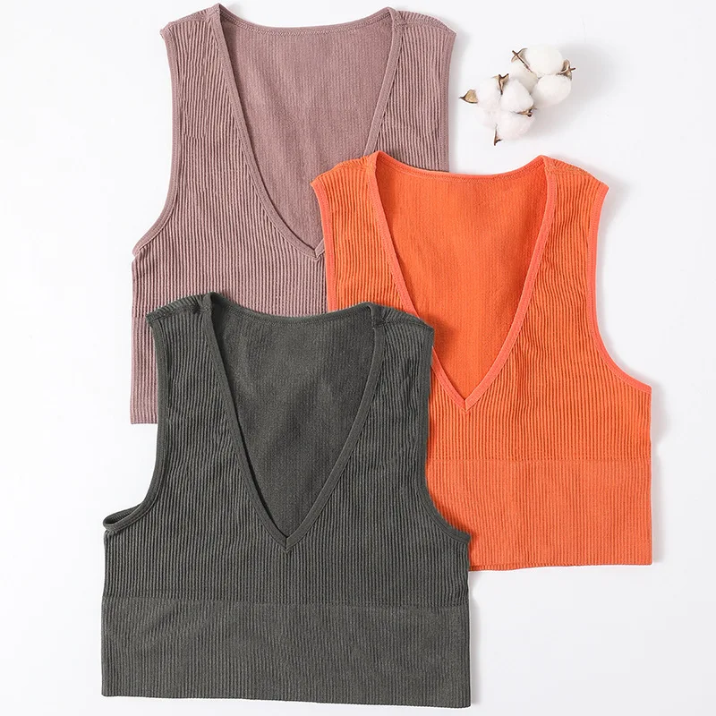 Women's Tops Sexy Crop Tops Summer Seamless Camisole Sports Fitness Tank Top Deep V Small Vest Unpadded Fashion Casual Underwear
Women's Tops Sexy Crop Tops Summer Seamless Camisole Sports Fitness Tank Top Deep V Small Vest Unpadded Fashion Casual Underwear