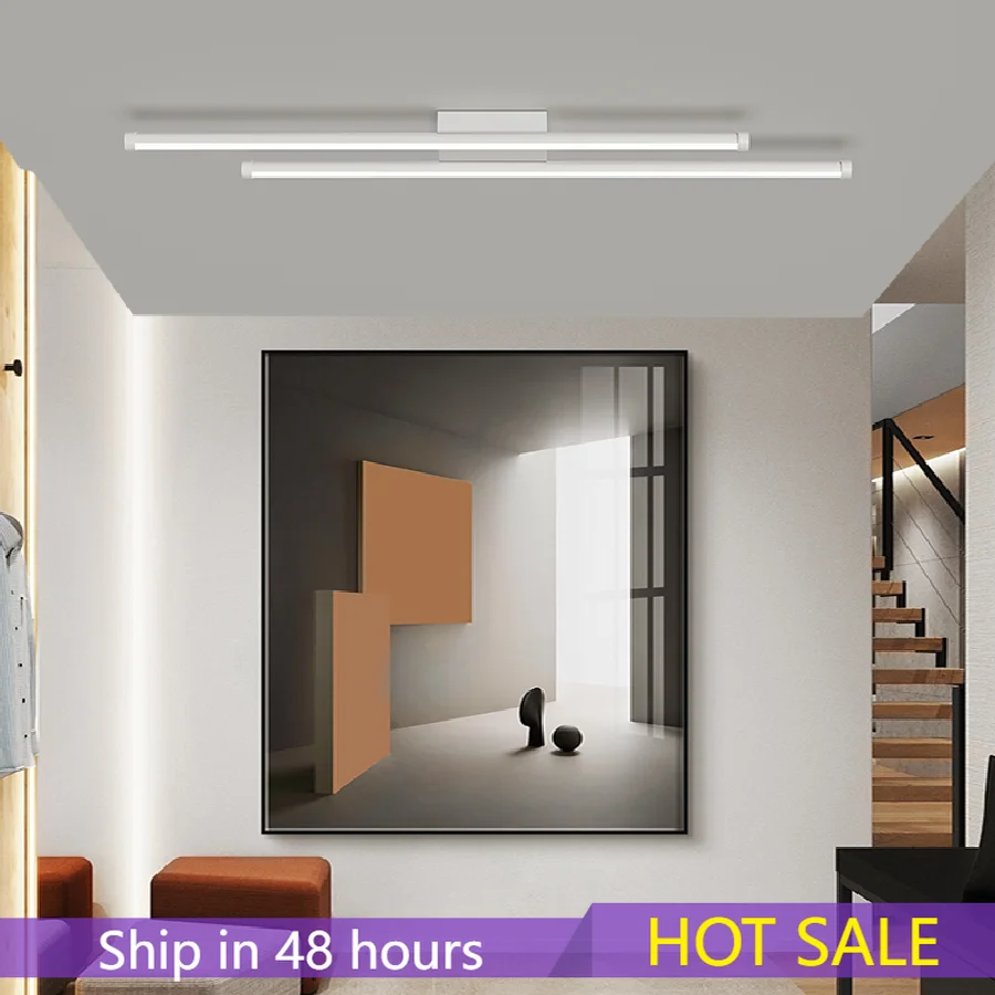 

Modern Minimalist Creative Ultra-thin Strip Chandeliers Entrance Hall Corridor Light Nordic Home Cloakroom Balcony Aisle Light