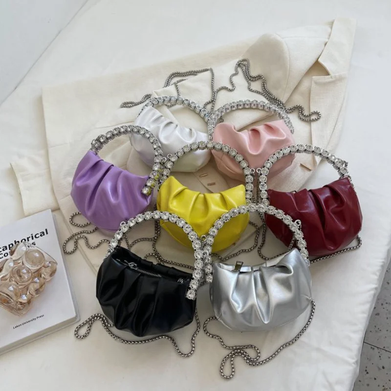 Luxury Design Mini Diamonds Handle Handbag Ladies Circular Rhinestone Crossbody Bag Evening Bag Dinner Party Wedding Clutch
Luxury Design Mini Diamonds Handle Handbag Ladies Circular Rhinestone Crossbody Bag Evening Bag Dinner Party Wedding Clutch