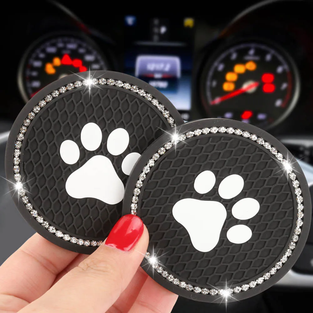 Silicone Diamond Rhinestone Dog Paw Bling Cup Holder Car Coasters Anti Slip Car Mats Water Cup Pad Interior Accessories Decor 
Silicone Diamond Rhinestone Dog Paw Bling Cup Holder Car Coasters Anti Slip Car Mats Water Cup Pad Interior Accessories Decor