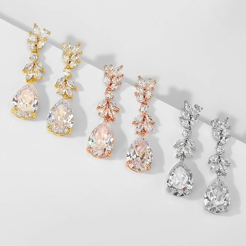 Uilz Luxury Zircon Wedding Long Dangle Earrings with Round Water Drop Elegant CZ Earrings for Women Bridal Wedding Jewelry
Uilz Luxury Zircon Wedding Long Dangle Earrings with Round Water Drop Elegant CZ Earrings for Women Bridal Wedding Jewelry