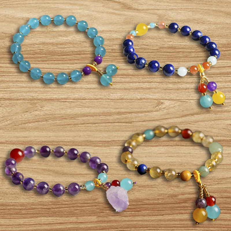 Fashion Natural Crystal Gemstone Rutilated Lapis Lazuli Amethyst Bead Bracelet Classic Luxury Women Jewelry Valentine Day 
Fashion Natural Crystal Gemstone Rutilated Lapis Lazuli Amethyst Bead Bracelet Classic Luxury Women Jewelry Valentine Day