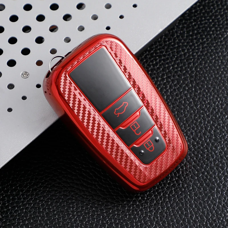 Чехол для автомобильного ключа из углеродного волокна с полным покрытием для Toyota Prius Camry Corolla CHR чехол RAV4 Land Cruiser Prado, аксессуары для ключей
Чехол для автомобильного ключа из углеродного волокна с полным покрытием для Toyota Prius Camry Corolla CHR чехол RAV4 Land Cruiser Prado, аксессуары для ключей