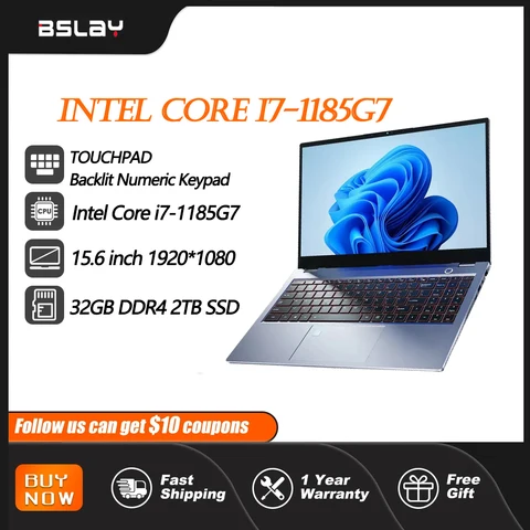 Новинка 2024, металлический игровой ноутбук Intel Core i7 11-го поколения, стандартная DDR4, 16 ГБ/32 ГБ ОЗУ, разблокировка отпечатком пальца, ноутбук с подсветкой
