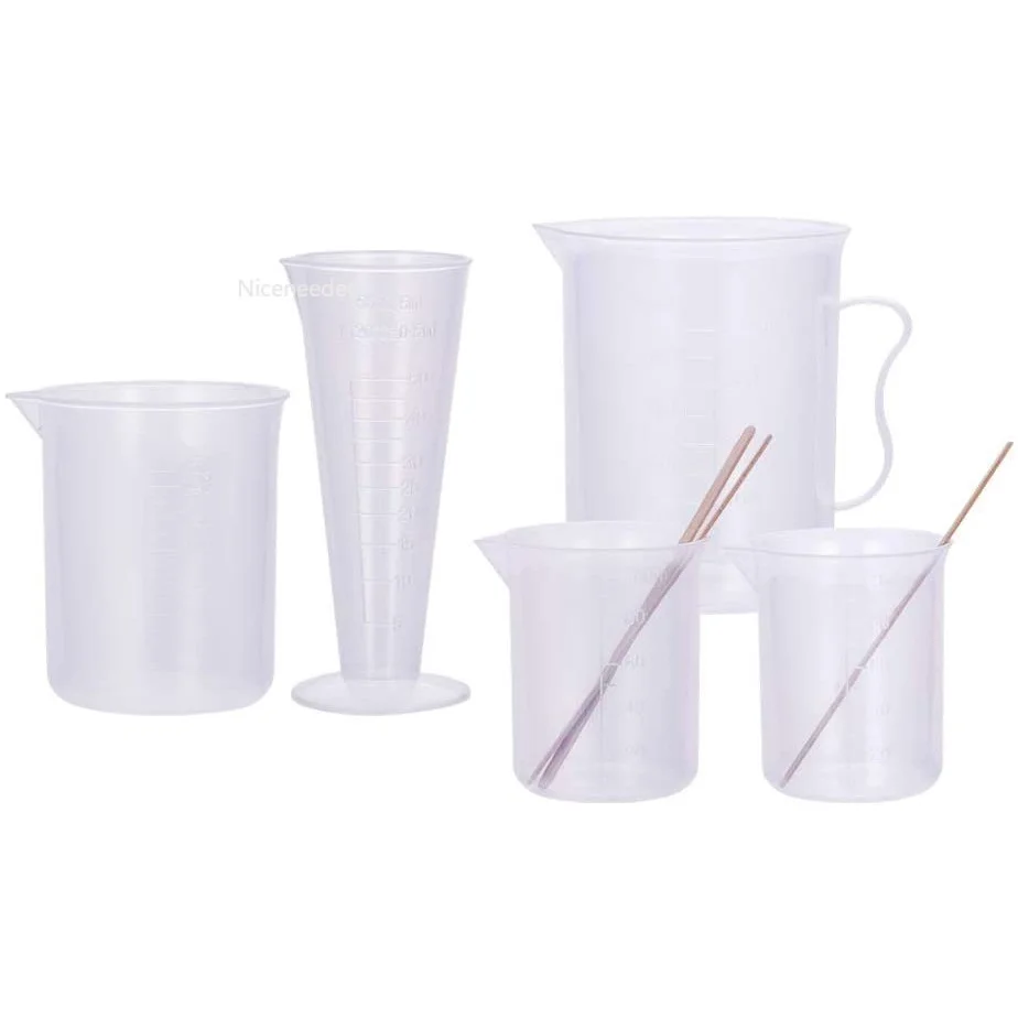 5 Sizes Measuring Cup Set Plastic Graduated Cups Cylinders Beakers Measuring Cylinder with 50pcs Wooden Sticks for Mixing Paint
5 Sizes Measuring Cup Set Plastic Graduated Cups Cylinders Beakers Measuring Cylinder with 50pcs Wooden Sticks for Mixing Paint