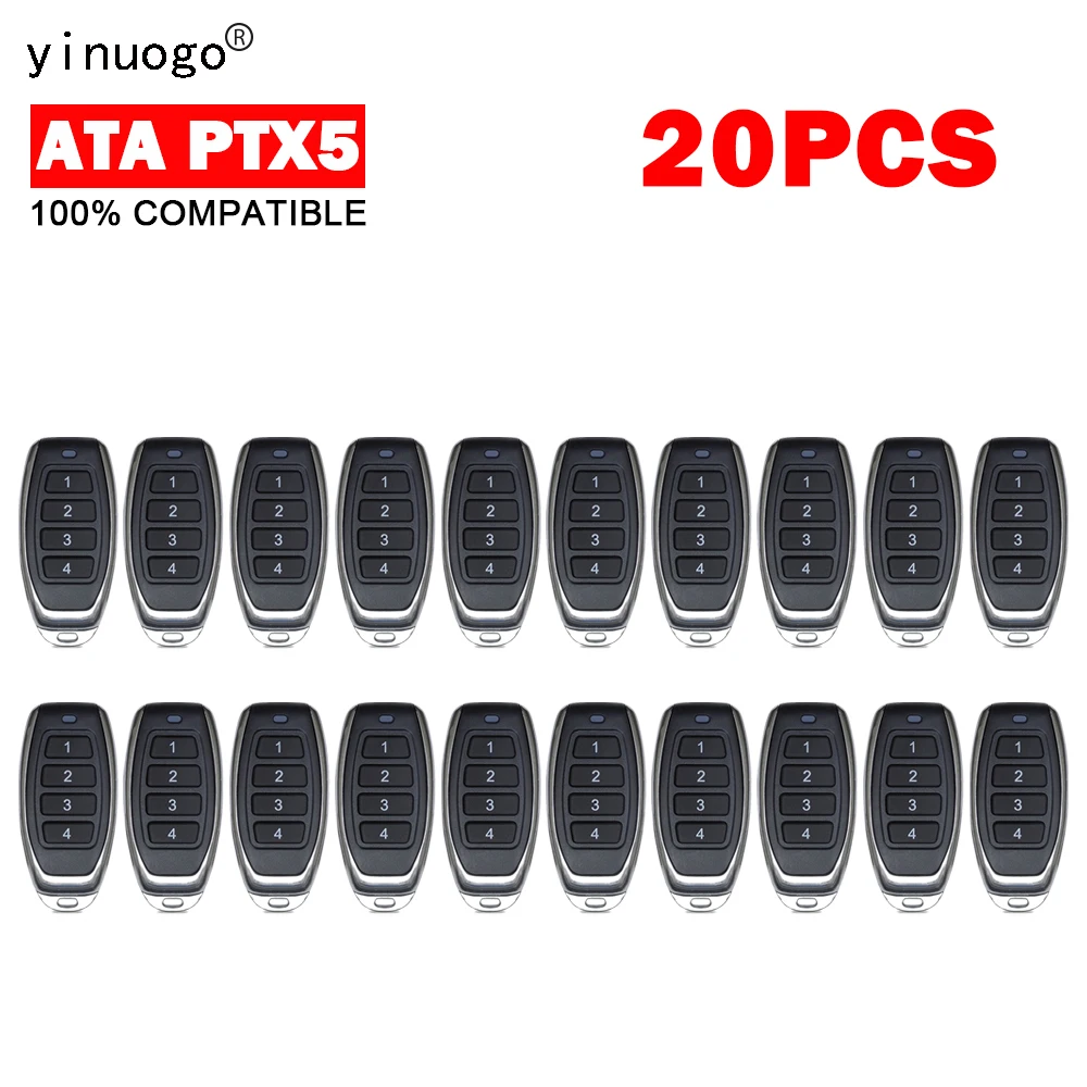 20PCS ATA PTX5 PTX-5V2 Garage Door Remote Control ATA PTX-5V1 PTX2 PTX-2V1 PTX-2V2 Triocode 433.92MHz Gate Remote Control
20PCS ATA PTX5 PTX-5V2 Garage Door Remote Control ATA PTX-5V1 PTX2 PTX-2V1 PTX-2V2 Triocode 433.92MHz Gate Remote Control