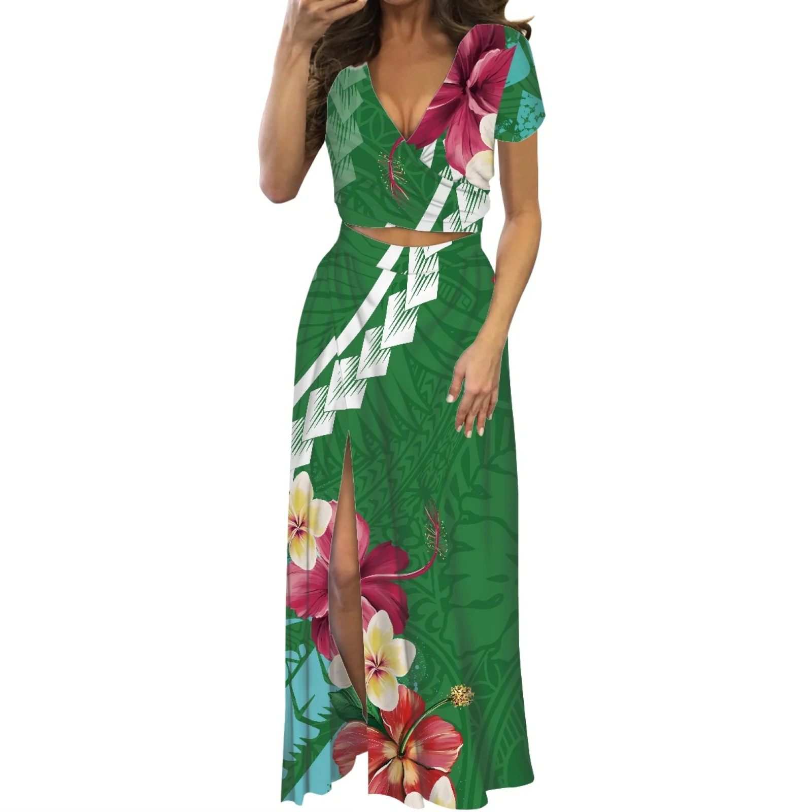 Sexy Slit Dress Short Sleeve Low NeckPolynesian Tribal Print High Quality Fashion Elegant Women's Maxi Dress Summer New 2022
Sexy Slit Dress Short Sleeve Low NeckPolynesian Tribal Print High Quality Fashion Elegant Women's Maxi Dress Summer New 2022