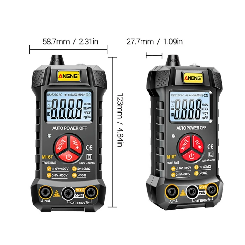 Auto-Ranging Digital Multimeter Home Measuring Tools with Backlight LCD Display Data Hold NCV Function DC/AC Voltage
Auto-Ranging Digital Multimeter Home Measuring Tools with Backlight LCD Display Data Hold NCV Function DC/AC Voltage