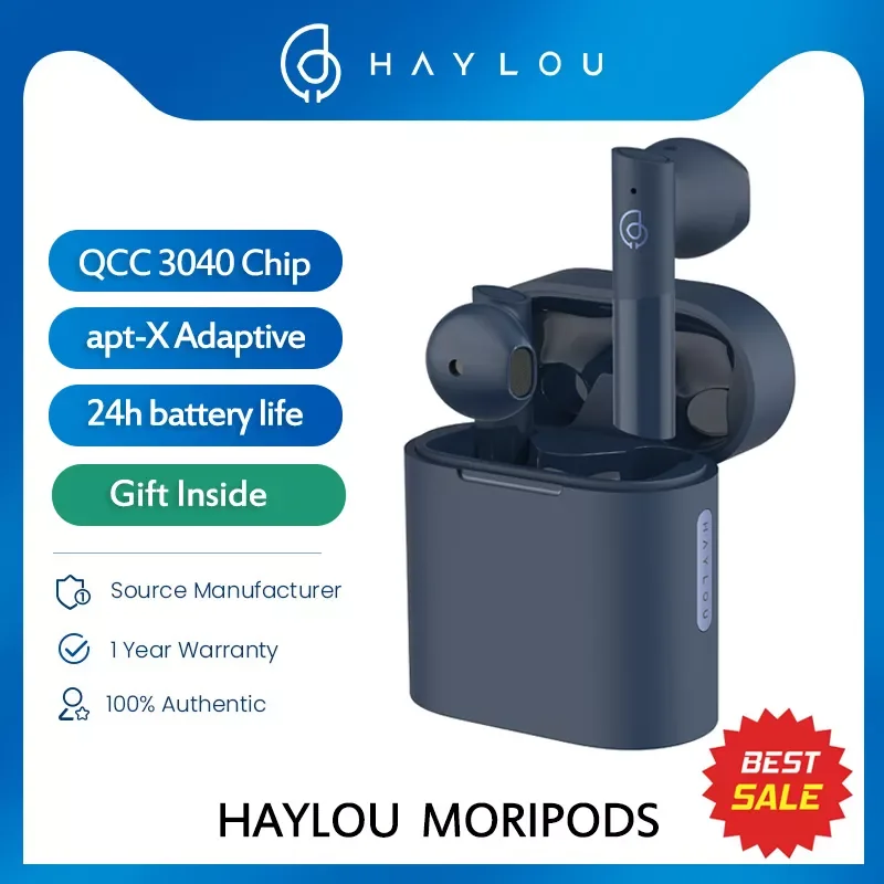 HAY LOU MoriPods Qualcomm QCC3040 HIFI Wireless Earphones TWS Bluetooth V5.2 Headphones Apt Adaptive AAC 4 Mics Noise Canceling
HAY LOU MoriPods Qualcomm QCC3040 HIFI Wireless Earphones TWS Bluetooth V5.2 Headphones Apt Adaptive AAC 4 Mics Noise Canceling