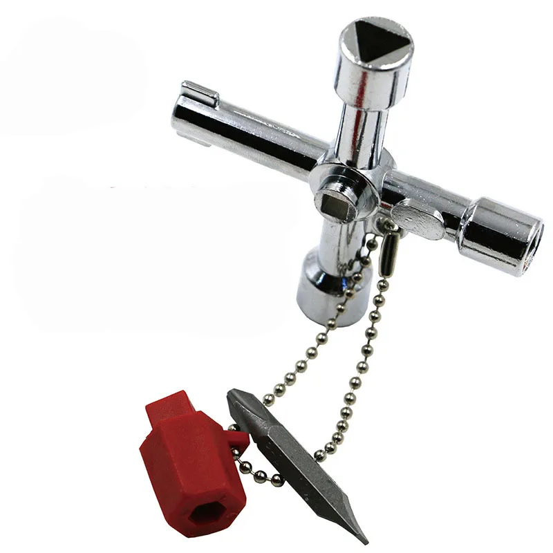 High quality Multi-function key wrench four-in-one inner triangular cross electric control cabinet shield door valve long head
High quality Multi-function key wrench four-in-one inner triangular cross electric control cabinet shield door valve long head
