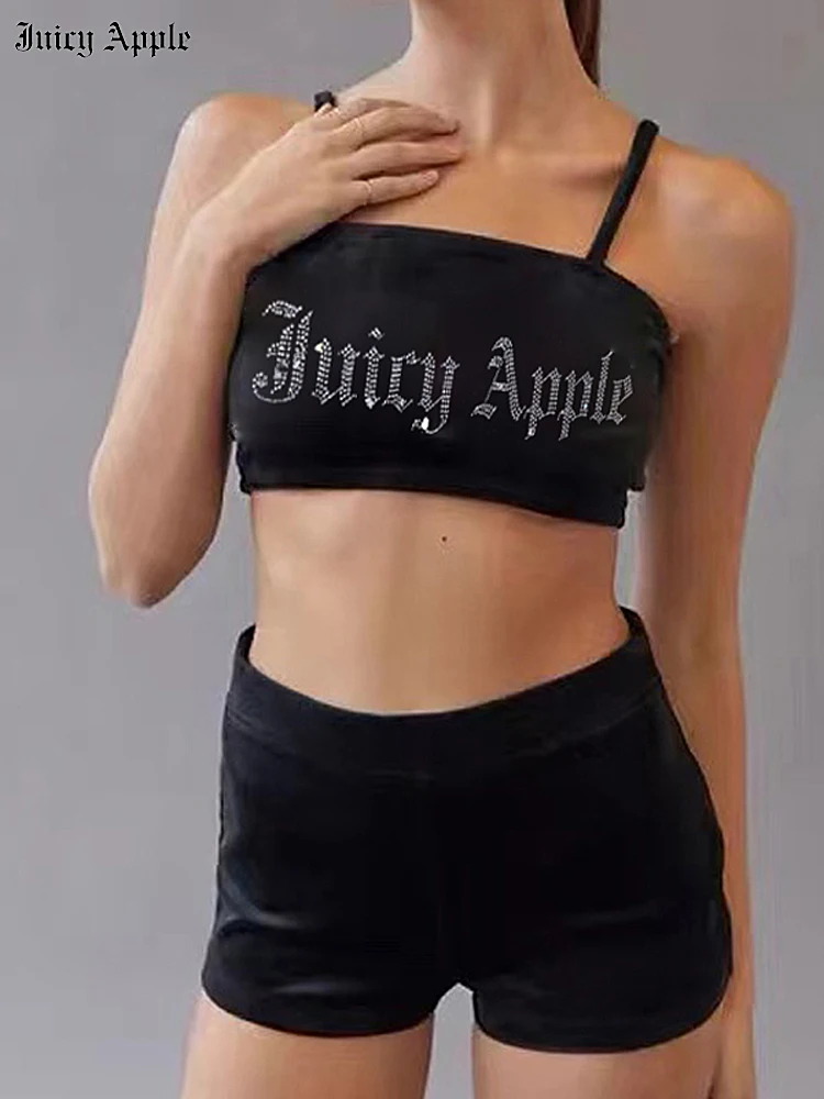 Juicy Apple Tracksuit Women Summer New Black Velvet Vest And Shorts Two Piece Set Velour Suit Fashion Woman Juicy Tracksuit
Juicy Apple Tracksuit Women Summer New Black Velvet Vest And Shorts Two Piece Set Velour Suit Fashion Woman Juicy Tracksuit