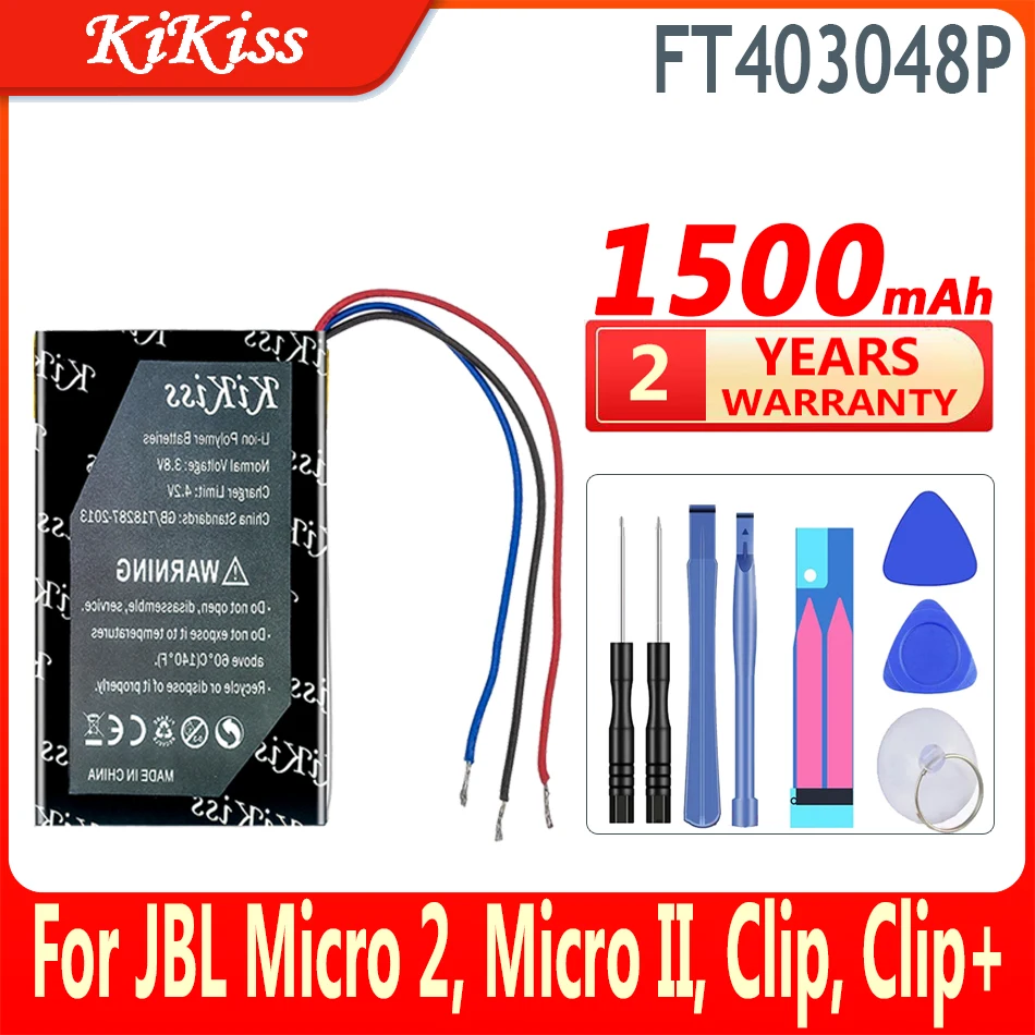 1500mAh KiKiss 100% New Battery FT403048P For JBL Micro 2 Micro2 Micro II Clip Clip+ Digital Batteries
1500mAh KiKiss 100% New Battery FT403048P For JBL Micro 2 Micro2 Micro II Clip Clip+ Digital Batteries