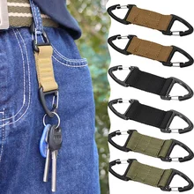 1/3Pcs Double Plastic Triangle Tactical Nylon Belt Clip Keychain Carabiner Clips with Spring Gatelock for Outdoor Camping Hiking